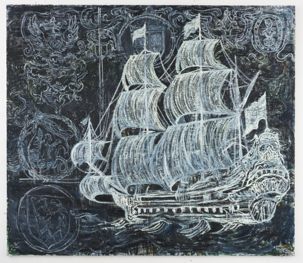 White Elephant, 2019, olieverf op doek, 200cm x 230cm, Collectie Amsterdam Museum. Foto: Peter Cox