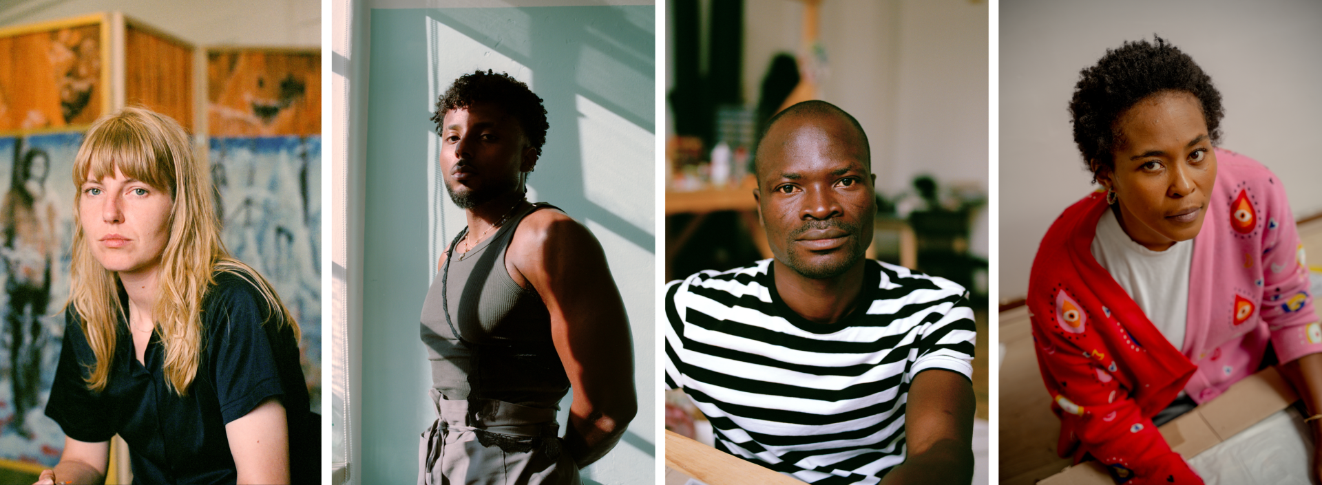 Fiona Lutjenhuis, Kevin Osepa, Thierry Oussou en Buhlebezwe Siwani. Foto's: Jonna Bruinsma