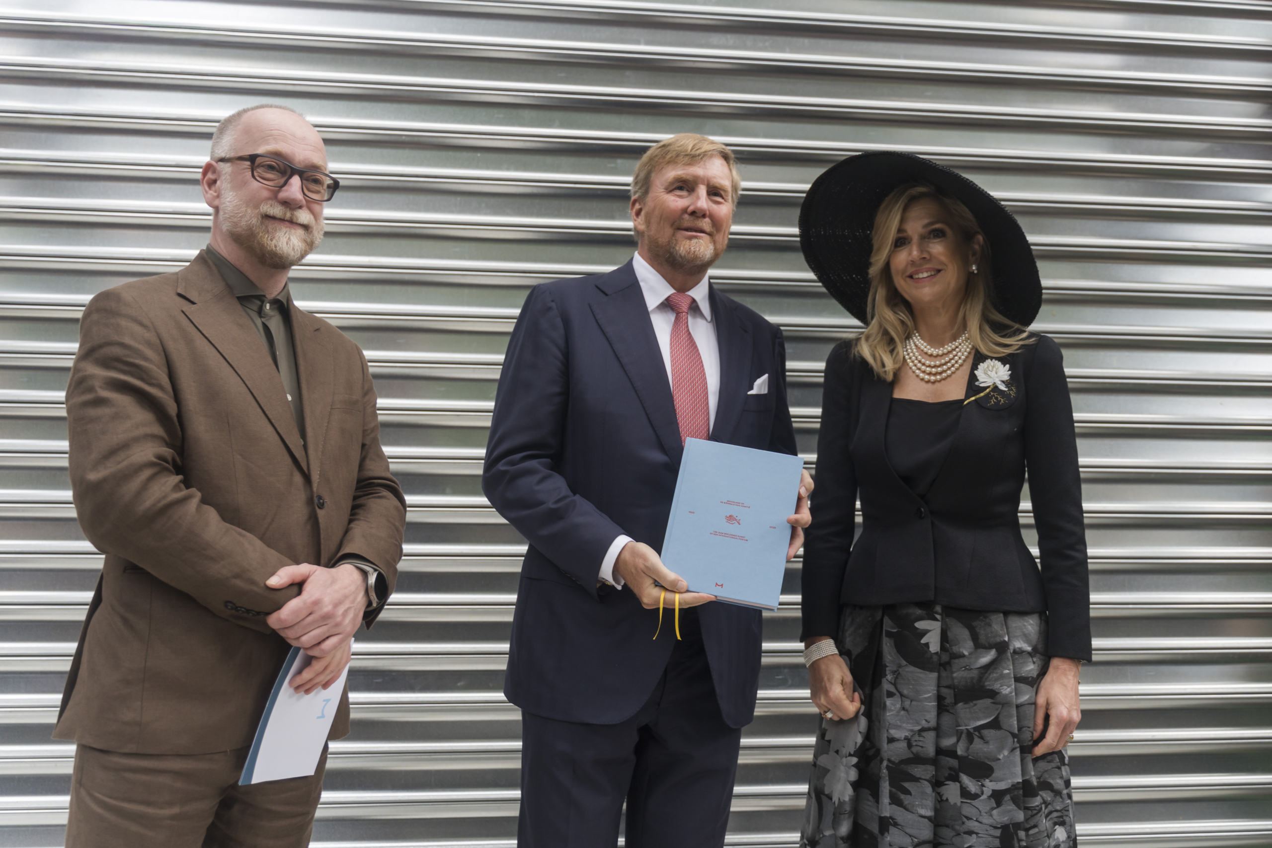 Bezoek Koninklijk paar. Overhandiging historisch boek Mondriaan Fonds Biënnale van Venetië 2026. Foto Samuele Cherubini.